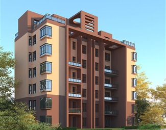 民族风藏式风格多层住宅楼3d模型下载-3d溜溜网