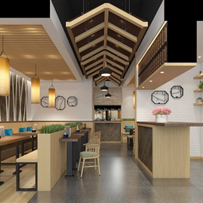 北欧 餐厅 餐饮店铺面店