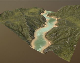 现代悬崖峭壁3d模型下载-3d溜溜网