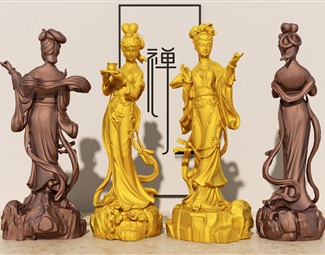 新中式人物塑像
