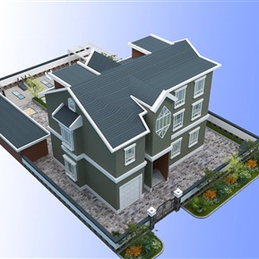 美式 独栋别墅 别墅花园