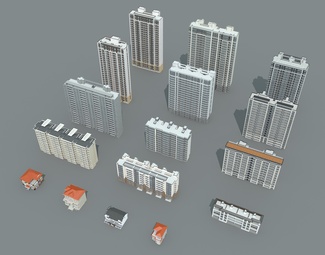 现代 住宅楼 住宅建筑群