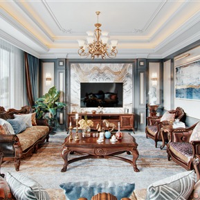 美式 客厅 奢华客厅