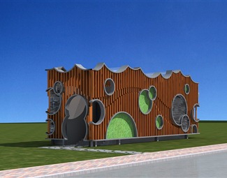 现代 建筑 公共厕所