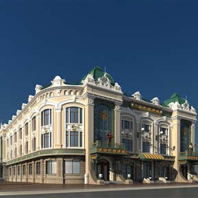 欧式 商业楼 商业烧烤城酒吧