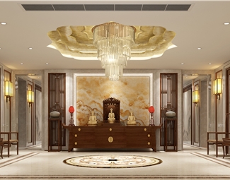 新中式莲花吊顶