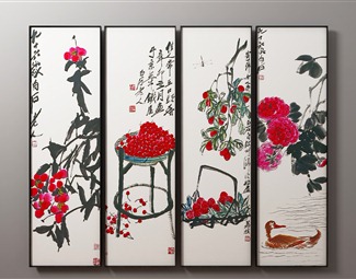 中式 植物画 挂画