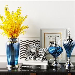 欧式 花瓶 创意渐变色玻璃花瓶