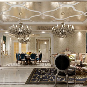 欧式 客厅 客餐厅