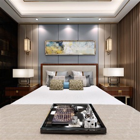 新中式 卧室 主卧全景