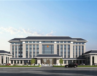 新中式办公建筑外立面