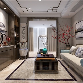 新中式 休闲室 书房