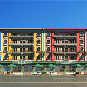 欧式 商业楼 彩色商业公寓楼