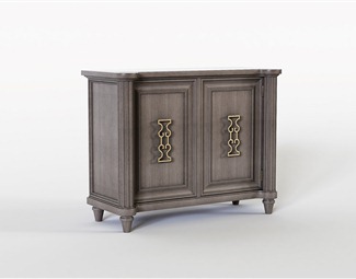 复古楼梯边柜3d模型下载-3d溜溜网