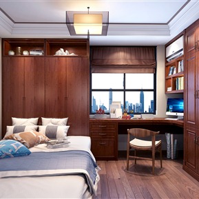 新中式 榻榻米卧室 次卧