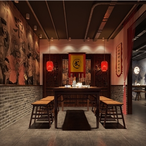 中式 餐厅 餐饮包间