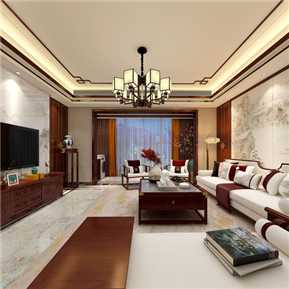 新中式 客餐厅 全景客餐厅