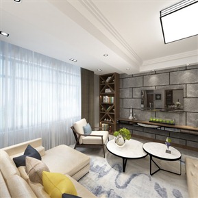 现代 客餐厅 全景