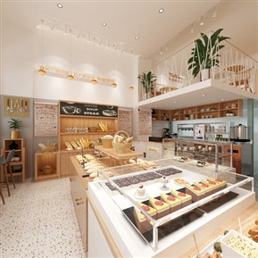 现代 面包店 日韩面包店全景