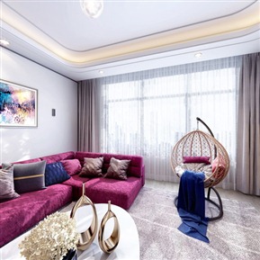 轻奢 客餐厅 客餐厅门厅全景