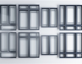 新中式窗户3d模型