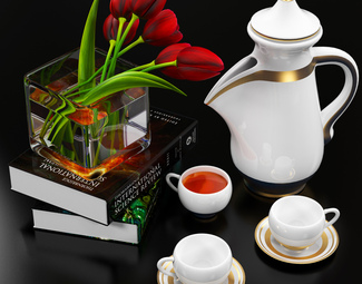 现代茶具摆设