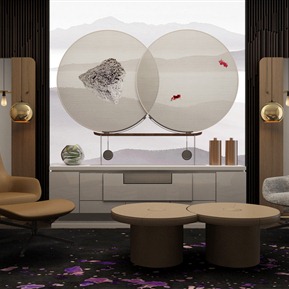 新中式 电视柜 装饰柜装饰品组合