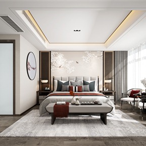 新中式 卧室 主卧室