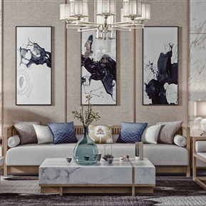 新中式 沙发茶几组合 沙发组合 茶几