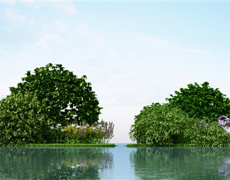 现代 树 花草