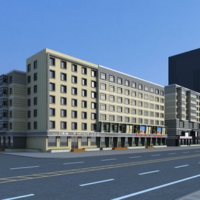 现代 商业街 立面