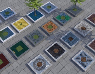 现代 树池 树池树坑