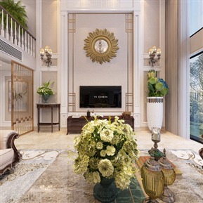 美式 复式客厅 别墅