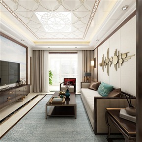 新中式 客餐厅 法狮龙吊顶客餐厅