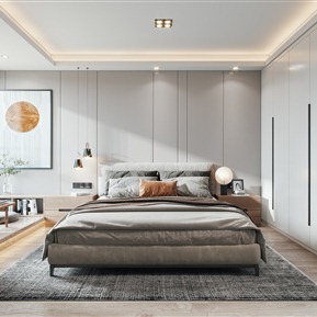 现代 卧室 主卧室