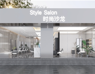 现代 门头 理发店