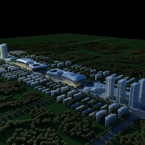 现代 鸟瞰图 商业会展中心