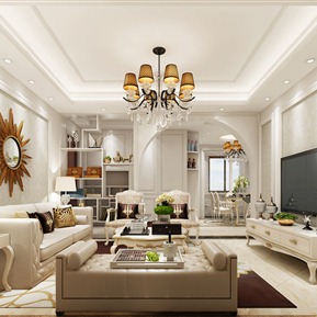 欧式 客厅 客餐厅