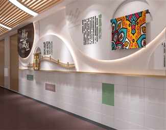 现代 文化墙 文化走廊空间