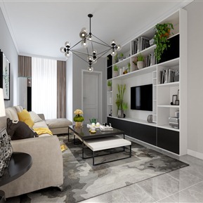 现代 客厅 客餐厅