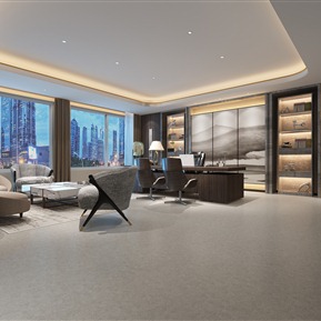 新中式 办公室 总经理办公室