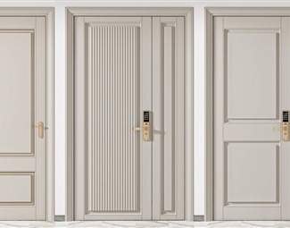 【现代-后现代衣柜门-子母门3d模型】_门_五金构件