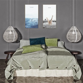 现代 双人床 双人床品组合