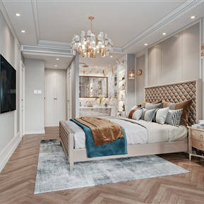 美式 卧室 主卧室