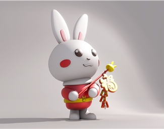 现代春节兔子