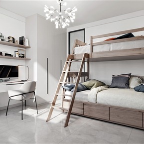 现代 卧室 次卧书房