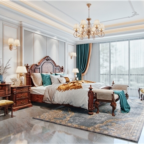 美式 卧室 奢华主卧室
