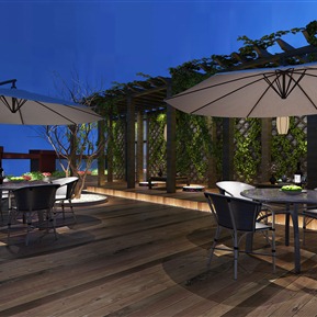 新中式 阳台 阳台休闲区