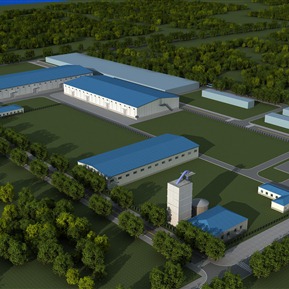 现代 厂房 鸟瞰厂房规划