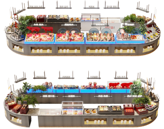 现代 自助餐台